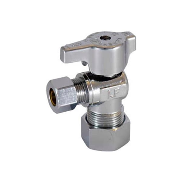 Legend Valve Legend Valve 5/8ODx3/8OD T595 No Lead Chrome Brass 1/4 Turn Angle Stop Valve - 114-604NL - main